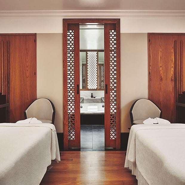 Part of the Aman Spa area of ??The Connaught hotel, in the natural colour of the interior and relaxing atmosphere.
