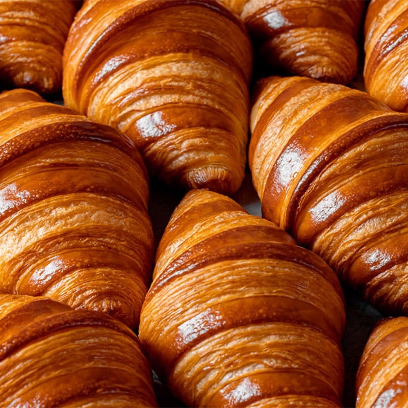 Close up of patisserie butter croissants