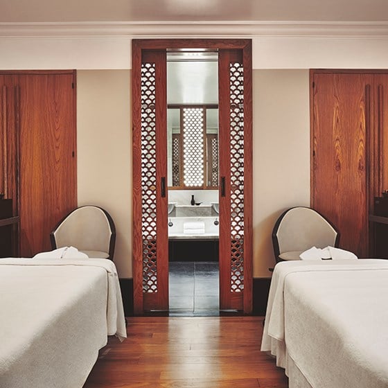 Part of the Aman Spa area of ??The Connaught hotel, in the natural colour of the interior and relaxing atmosphere.